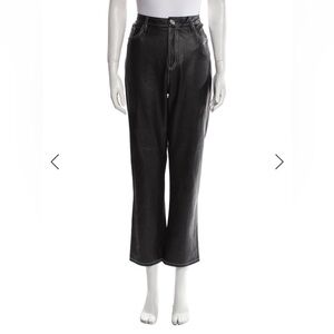 Faux Leather Straight Leg Pants